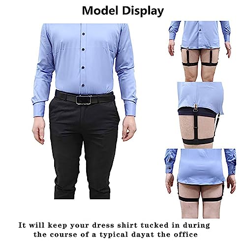 Shirt Stays For Men, Shirt Holder For Men, Adjustable Elastic Shirt Garter Securing Position With Non-Slip Locking Clamps, Shirt Stay For Businessmen, Inshirt Holder For Men... - Image 4