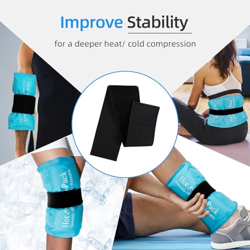 Image of Comfytemp Ice Pack Strap, Stretchable, Reusable, 4pcs, Ice Belt Extender Straps, Stretch Straps, Elastic Hook and Loop Extension Straps Add Length to Most Ice Packs, Multiple Uses