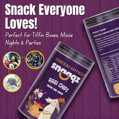 Image of Snaaqz Multigrain Chips Combo (Beetroot & Ragi) | Pack of 3 (150g each) | Light & Crispy Superfood Chips | High Protein, Gluten Free, Vegan, No Palm Oil, No Preservatives & Low Calorie Healthy Snacks