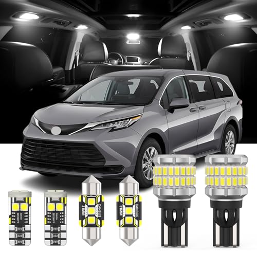 Kit de 18 luces LED interiores y luces reversa para Toyota Sienna 2004-2021 miniatura 1