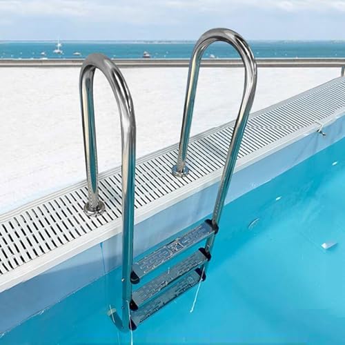 Escalera de piscina de acero inoxidable 3 peldaños miniatura 2