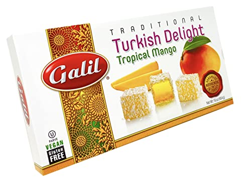 Galil Turkish Delights 16 Ounce Box â Authentic Turkish Delights Gift Box Handmade in Turkey â Vegan, Gluten-Free, Kosher Parve (16 Ounce) (Tropical Mango)