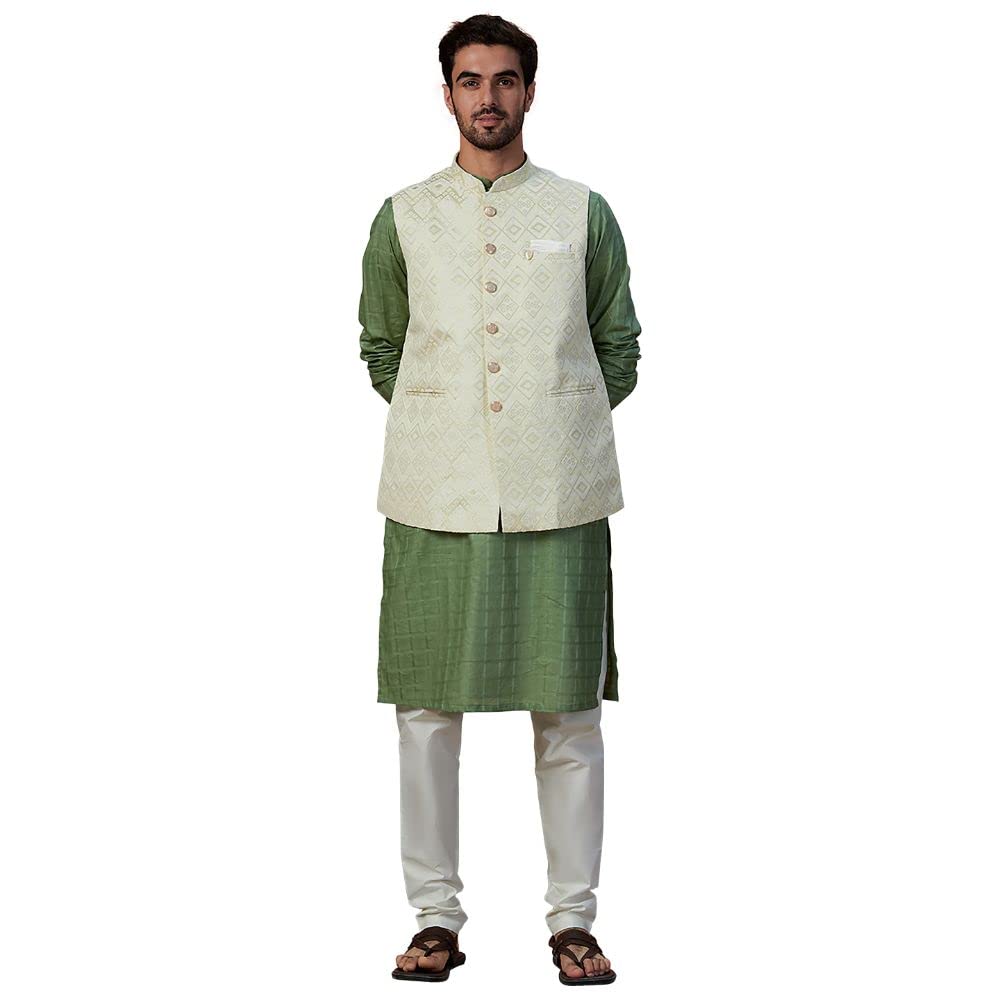 manyavar Brocade Nehru Jacket for Men (Jacket Only)-picture-43