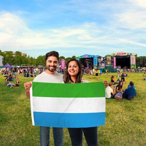 Miniatura 3 de Sierra Leone FLAG  2x3 Ft  100D Spun Super Polyester  Vibrant Colors, Brass Grommets, Fade Resistant