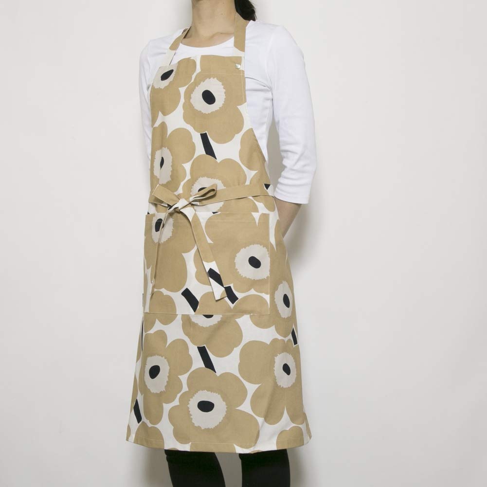 Pieni Unikko Cotton Apron – Off White & Beige