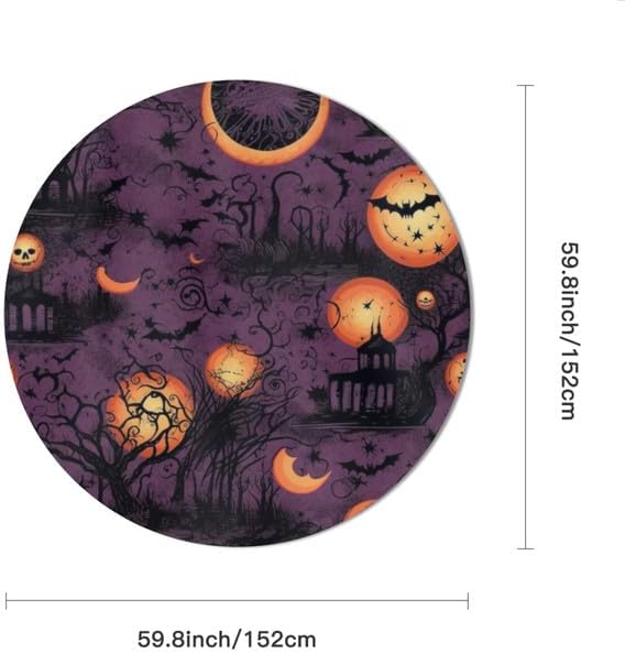 Miniatura 2 de Bidesign Mantel de Halloween, tela de araña y calabaza, mantel impermeable de tela de araña de murciélago y fantasma, mantel a prueba de