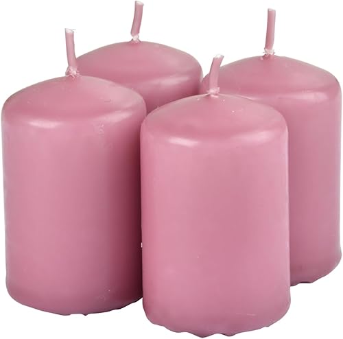 Homéa, Set de 4 Bougies Pilier Ø4 x H6 cm Essentiel Parfum Orchidée