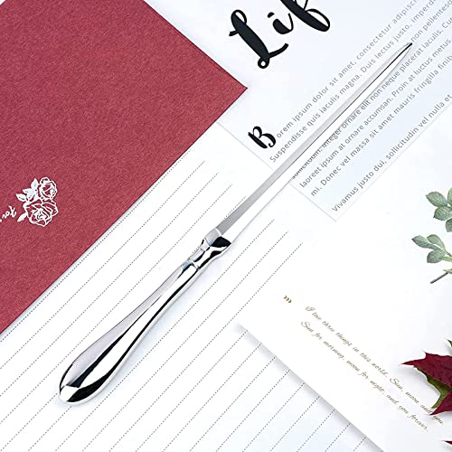 LUCKYKODOR Brieföffner 23cm Metall Brieföffner Messer Umschlagöffner Messer Letter Opener zum Öffnen von Umschlägen Büromaterial (Silber)