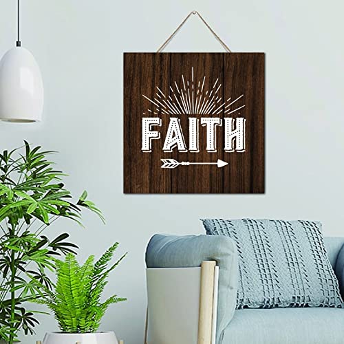 Decoration murale en bois Faith plaque vintage 30.5 cm interieur enfant