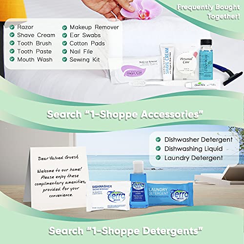 Eco Botanics Hotel Soaps & Toiletries Bulk Set | 1-Shoppe All-In-Kit Amenities For Hotels | 0.85Oz Hotel Shampoo & Conditioner, Body Wash, Body Lotion & Bar Soap Travel Size | 300 Pieces #TOP5