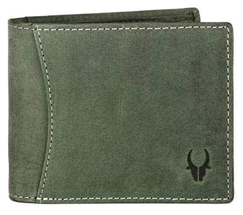 Image of WildHorn Mens Leather Wallet, Green