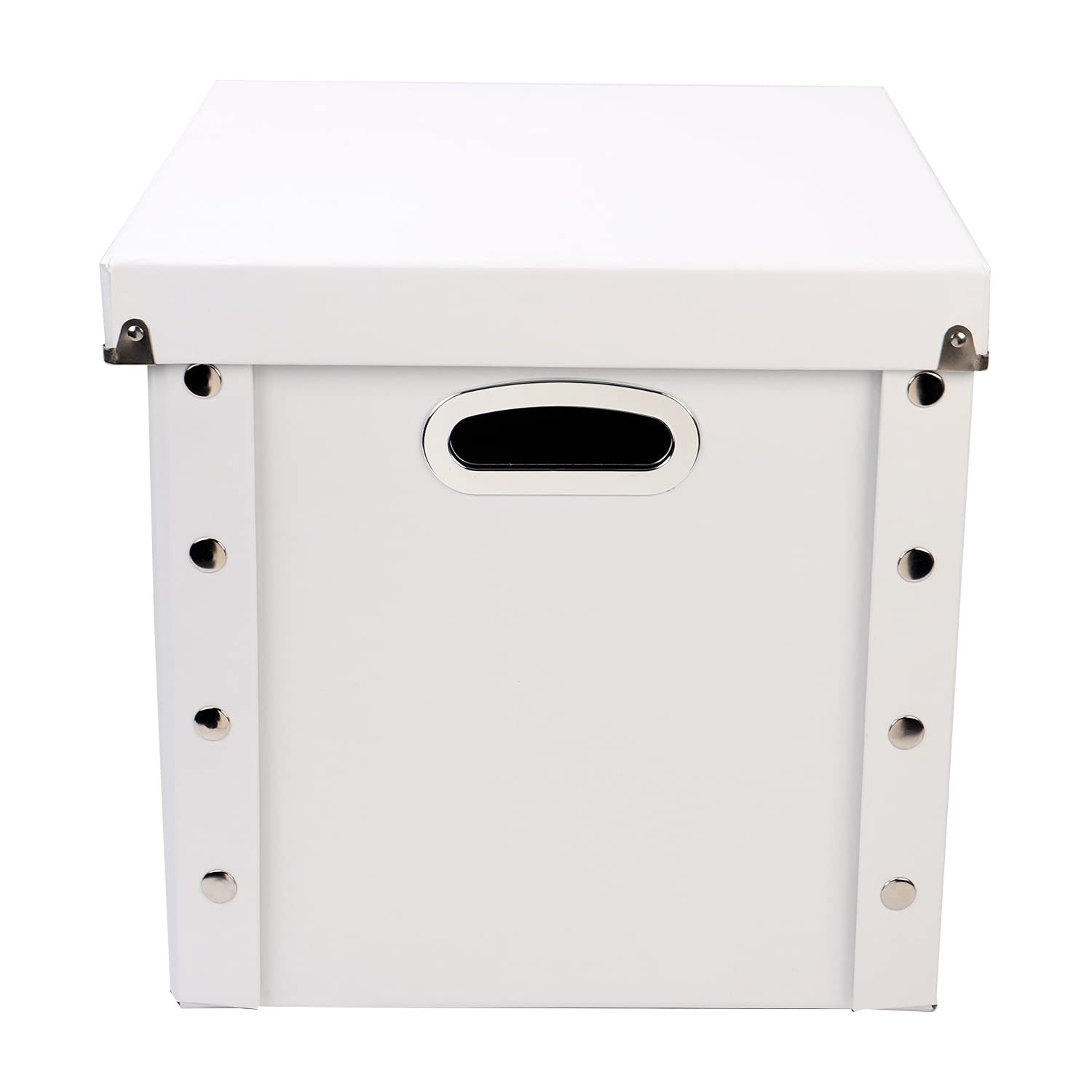 Boîte De Rangement Empilable Pour Disques Vinyles - Jusqu'à 50 Albums 30,5 Cm Avec Couvercle Gris En Coton Et Lin