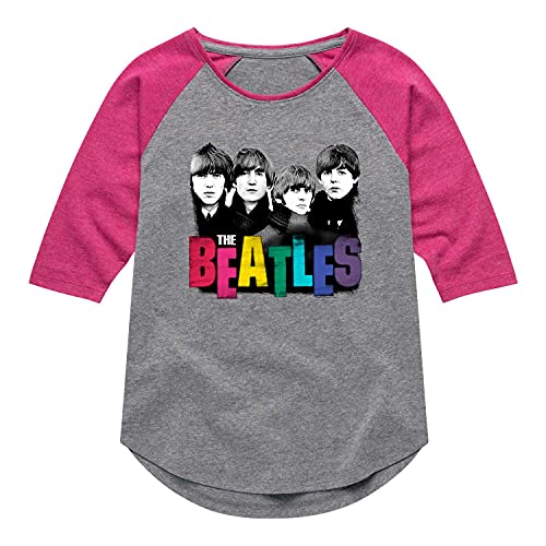 HYBRID APPAREL - The Beatles - Colorful Letters - Girls Toddler and Youth Raglan