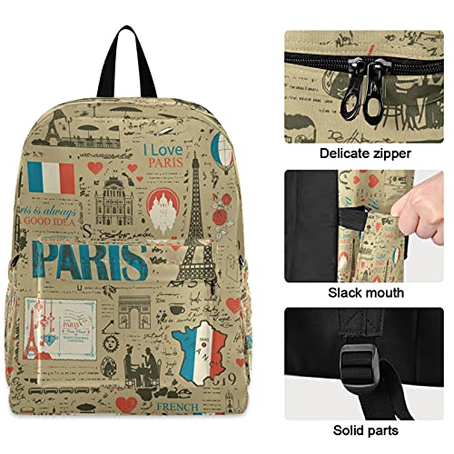 Fustylead Personalized Kids Backpack, Durable School Bag for Boys Girls (Theme Of France)4