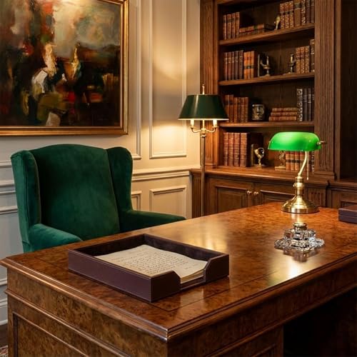 DACASSO Bonded Leather Desktop Letter Tray - Luxury Letter Holder & Paper Organizer for Desk - Office Organization & Executive Desk Decor - (Dark Brown) - Image 4