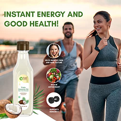 Image of Pure Nutrition Virgin Coconut Oil 500ml Pet Bottle | Cold Pressed, 100% Pure & Unrefined | Extracted from A1 Grade Coconut Milk | Good for Hair Growth, Skin, Baby Massage & Cooking | Reduce Hair-fall