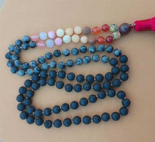 Perle de meditation bouddhiste collier mala 108 pierres de yoga