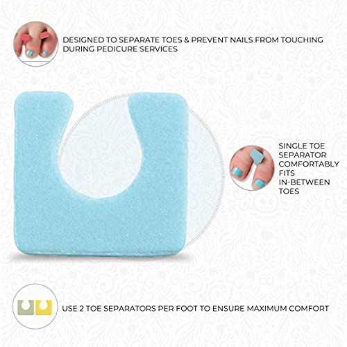 Image of ForPro Sole Toe Separators, Assorted Colors, Individual Pedicure Toe Separators, 1 inch W x 1 inch L, 144-Count