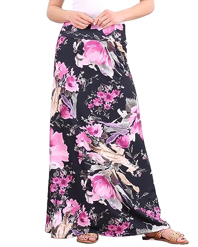Image of Popana Long Maxi Skirt for Women, Flowy Long Skirts for Women | High Waisted Soft Trendy Rayon, Sundress Convertible Skirt, Long Length Bodycon Maxi Skirt, Petite and Plus Size