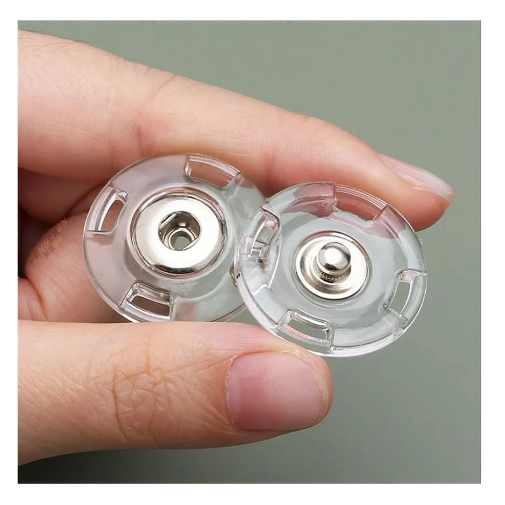 Sewing Accessories Acrylic Fastener Transparent Invisible Press Stud DIY Round Snap Button 10Pcs(21mm)
