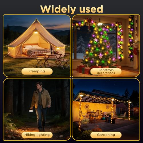 Cadena de luces recargables 33 pies para camping y exteriores 7