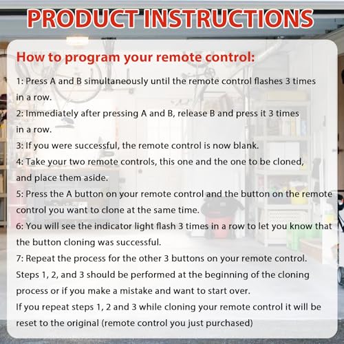 4 Stück Fernbedienung Garagentor 433 MHz Universal, 433 MHz Drahtlose Fernbedienung Duplikator, Garagentor Fernschalter Gate Klonen Handsender Garagentoröffner Duplicator für Tore/Garagen