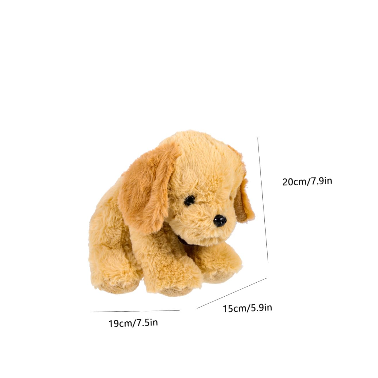 Muñeca de Cachorro de Peluche 1 Pieza de Algodón PP para Niños | Sentado, Forma de Perro Joven, Uso Decorativo, Ligero y Fácil de Guardar
