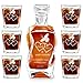 Maverton Set Decanter per Whisky in vetro - da 700 ml - incisione personalizzata - Caraffa con 6 bicchieri - idea regalo per l'anniversario - La colomba