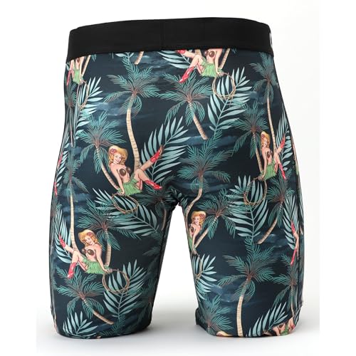 Cinch Men's 9" Pin Up Hawaiian Boxer Brief Small Multi3