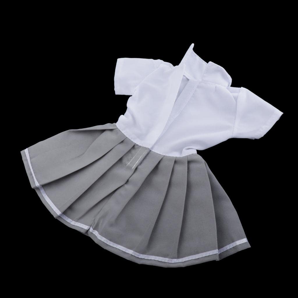 BJD Puppenkleid 1/3 BJD Puppenkleidung Prinzessinnen Kostüm Party Kleid Mode Zubehör aus Stoff Feine Verarbeitung Einfach zu Kombinieren für Kinder, Schuluniform Graue Rock