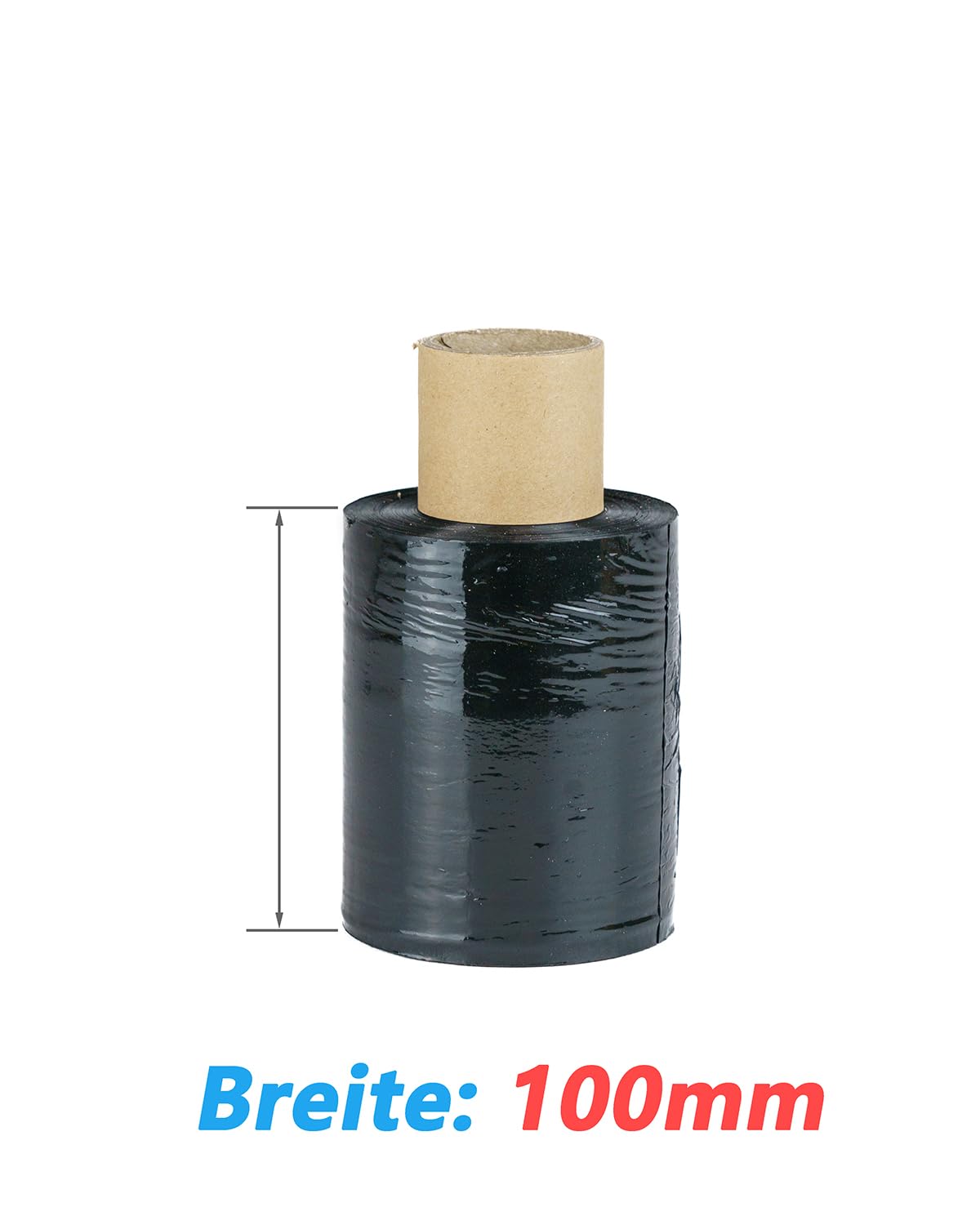 Mini Stretchfolie schwarz - 40x Stretchfolienrolle + Abroller - Wickelfolie - Handstretchfolie 150 Meter lang und 10 cm Breit - Verpackungsmaterial - Verpackungsfolie auf Rolle (2)