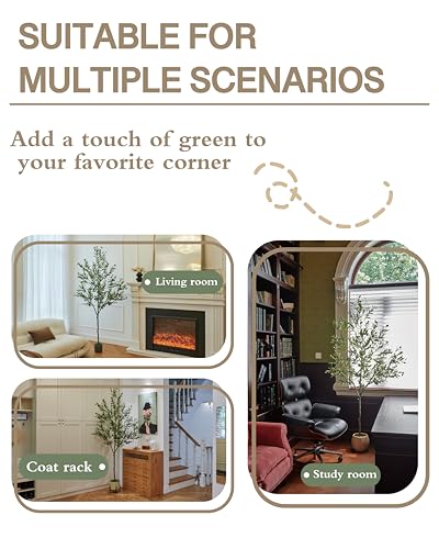 Flowergirr Faux Olive Tree 7Ft, Artificial Olive Tree Indoor With Realistic Leaves Fruits thumb #2
