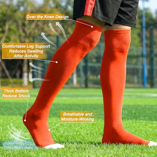 Image of XZQTIVE Baseball Socks and Belt Combo,Over the Knee Softball Socks and Belt,Knee High Football Socks for Kids Youth Adults