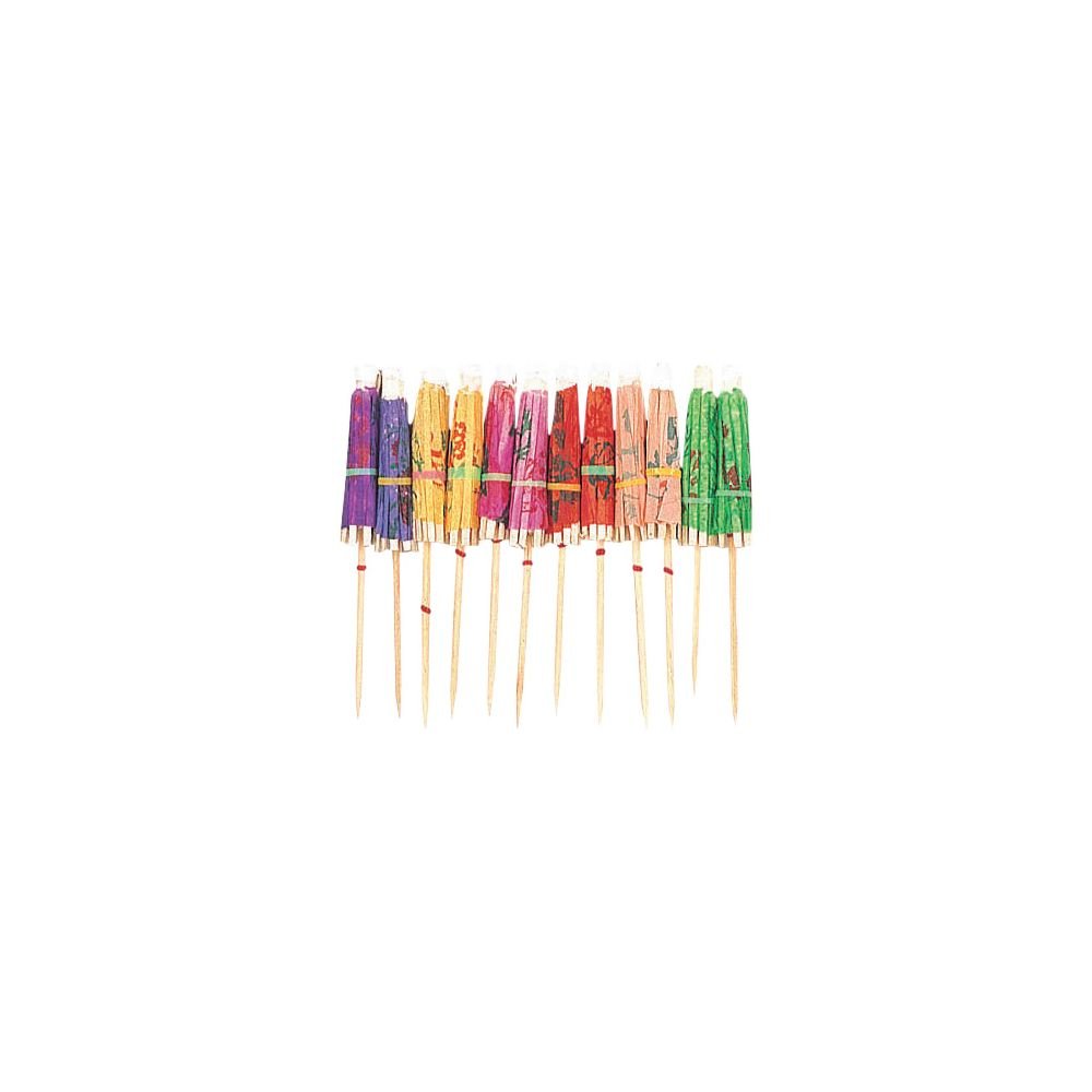 Parasol Assorted Colors Wooden Picks - 4