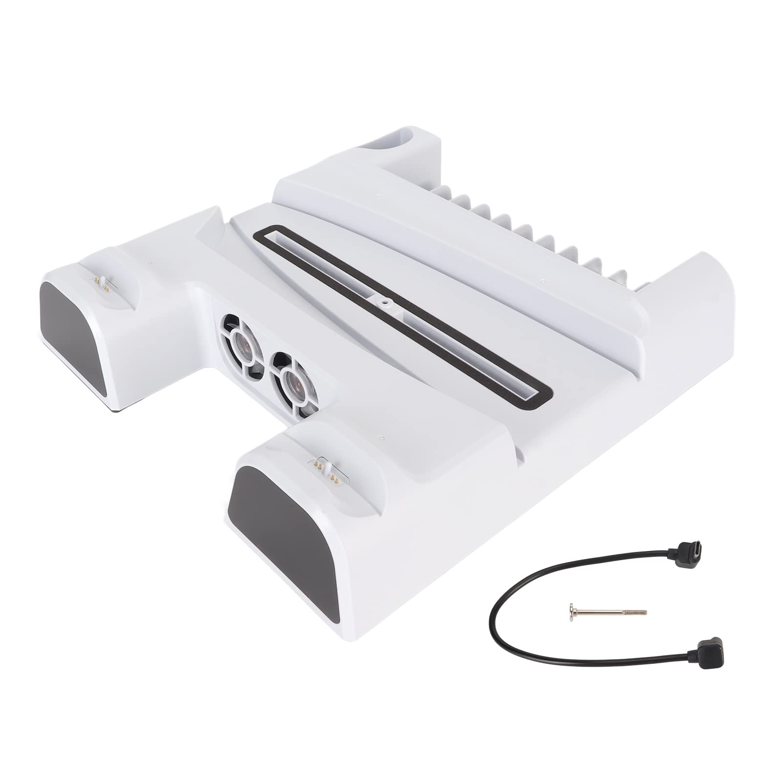Soporte de Estación de Refrigeración con Cargador de Controlador de Velocidad de 3 Ventiladores, Estación de Carga y Refrigeración de Consola para Digital y Disc Edition, Material ABS Blanco