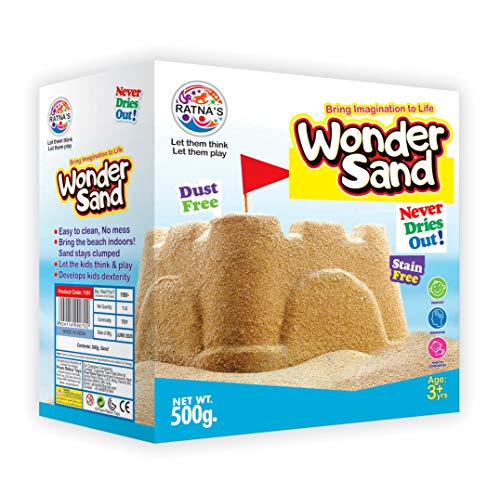 RATNA'S Wonder Sand for Kids - Brown, Green, Purple (500 Grams Each)