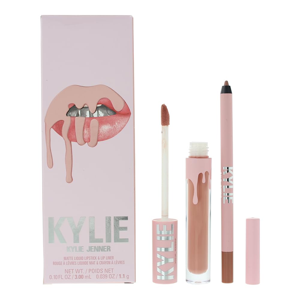 Kylie Cosmetics Matte Lip Kit - 700 Bare for Women - 2 Pc 0.10oz Matte Liquid Lipstick, 0.03oz Lip Liner