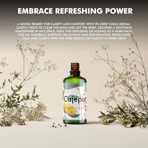 Image of Esslux Cajeput Essential Oil - 100% Pure Natural Cajeput Oil for Aromatherapy, Skin & Hair | Refreshing & Uplifting Aroma Ideal for Diffuser, Massage & DIY Projects - Therapeutic Grade - 60 ML