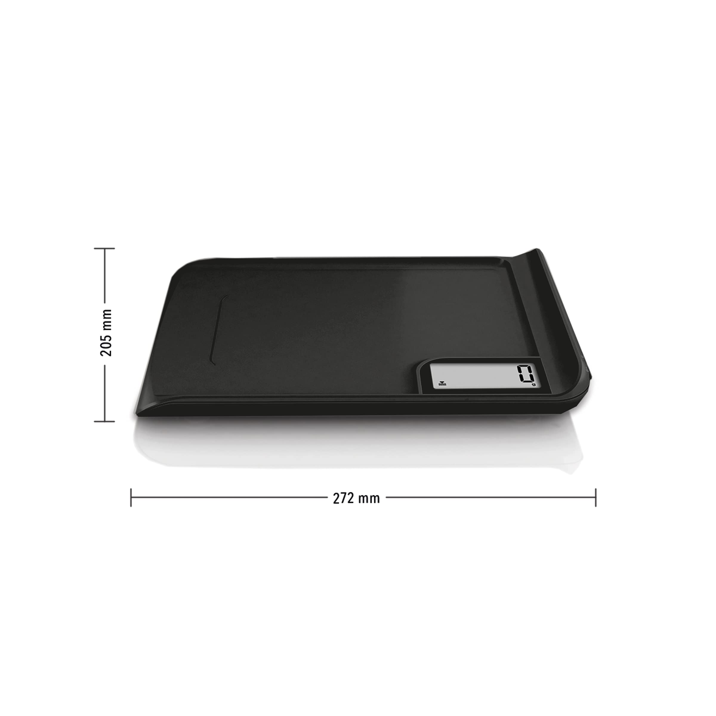 LITTLE BALANCE 8399 Chef 5 Trio USB Küchenwaage, Wiederaufladbar USB, 3-in-1 Waage, Schneiden, Wiegen, Ausgießen, alles in einer einzigen Küchenwaage, 5 kg, Schwarz & Bambus