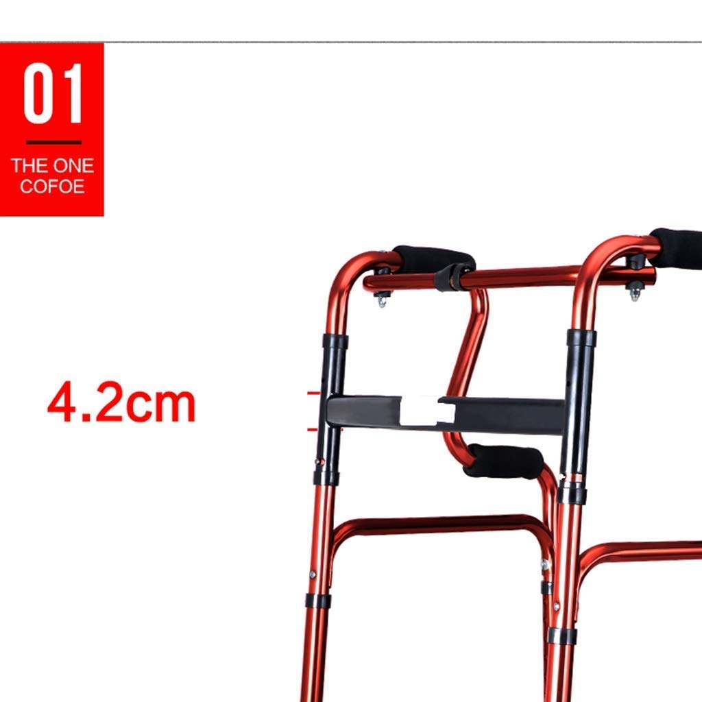 Andador para Ancianos,Bastón, Práctico Andador Plegable Equipo para Andador para Ancianos Aleación de Aluminio Soporte Ajustable de 4 Patas Adecuado para Personas con Alturas en el Rango de