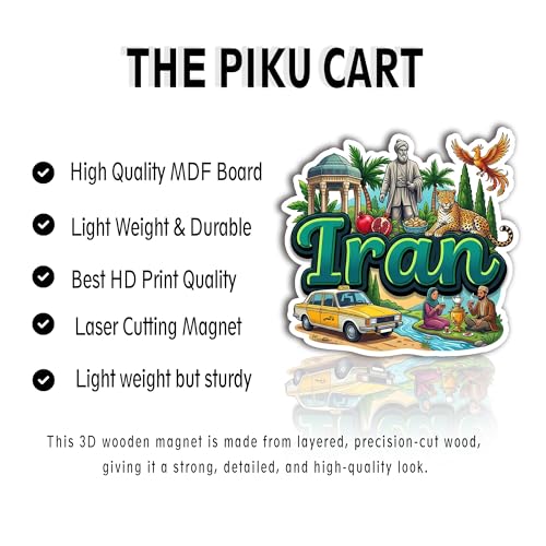 Image of Iran Fridge Magnet - Premium Engineered Wood Souvenir, HD Print, Precision Laser Cut, Glossy Travel Decor, Gift for Home, Office & Travelers