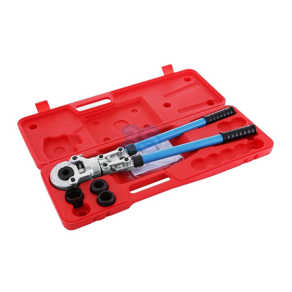3S SuperSamaStore Prensadora manual para tubo multicapa diám. 16, 20, 26, 32 mm, pinza crimpadora para prensar tubos y conectar empalmes con tubo, pinza prensadora profesional