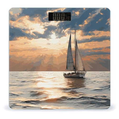 Báscula de Baño Digital Sailing Boat en Vidrio Templado miniatura 1