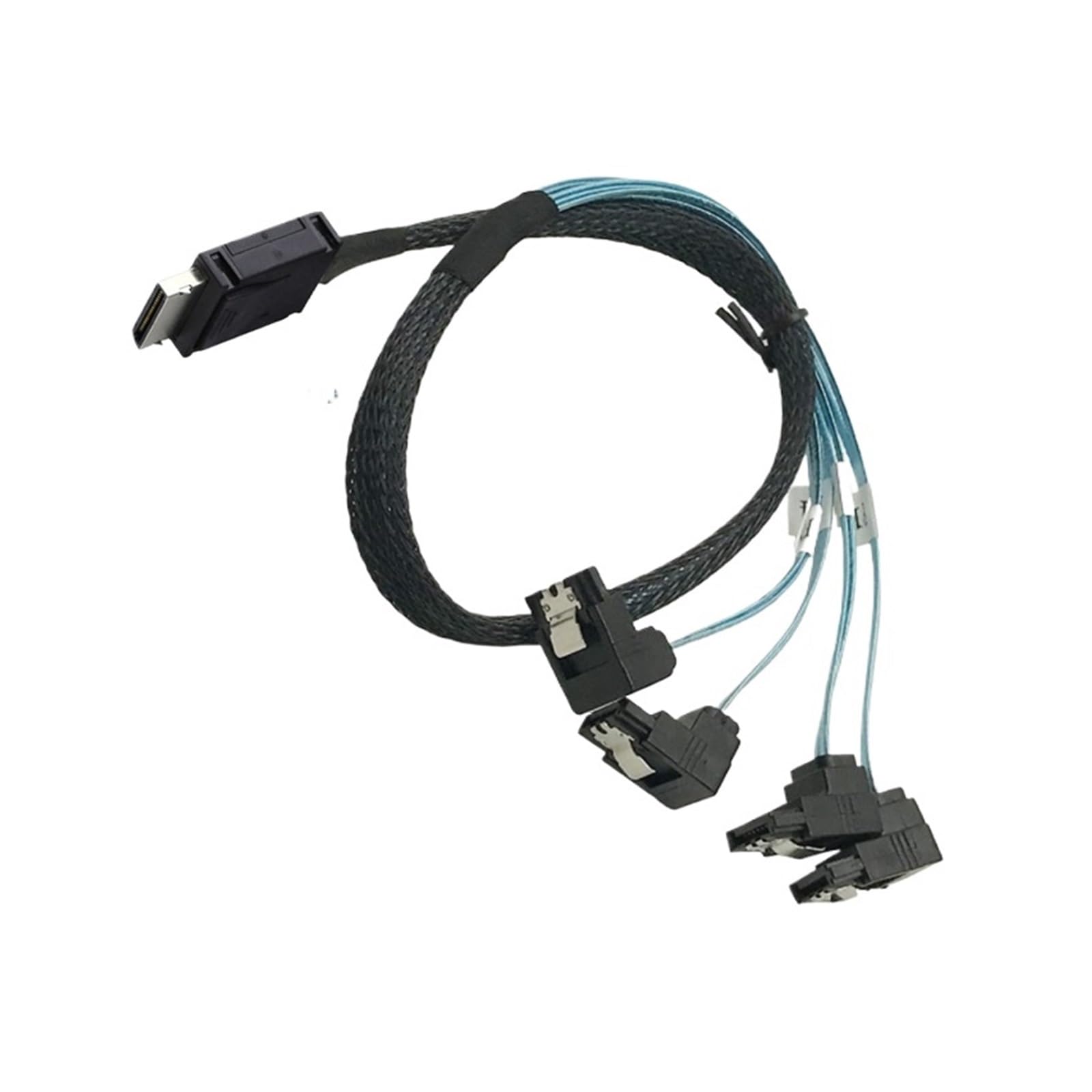 0,5 mPCI-E S*A*S SFF-8611 4I 38P męski na 4 7-pinowy 90 stopni żeński przełom do przodu adapter kabla do serwera komputera adapter kabla (1 m)