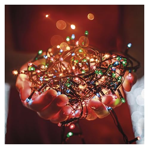 EMOS LED-Lichterkette bunt für Innen und Außen, 4m lange IP44 Multicolor Weihnachtslichterkette mit 40 LEDs + 5m Zuleitung und Netzteil, 8 Modi und 6h...