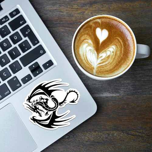 Image of Dragon Sticker 8 Pcs (Large Size) Vinyl Stickers Laptop Waterproof Decal for Car Bumper Water Bottle Notebook Phone Window Funny Party Birthday Decorations - Size 4 Inches
