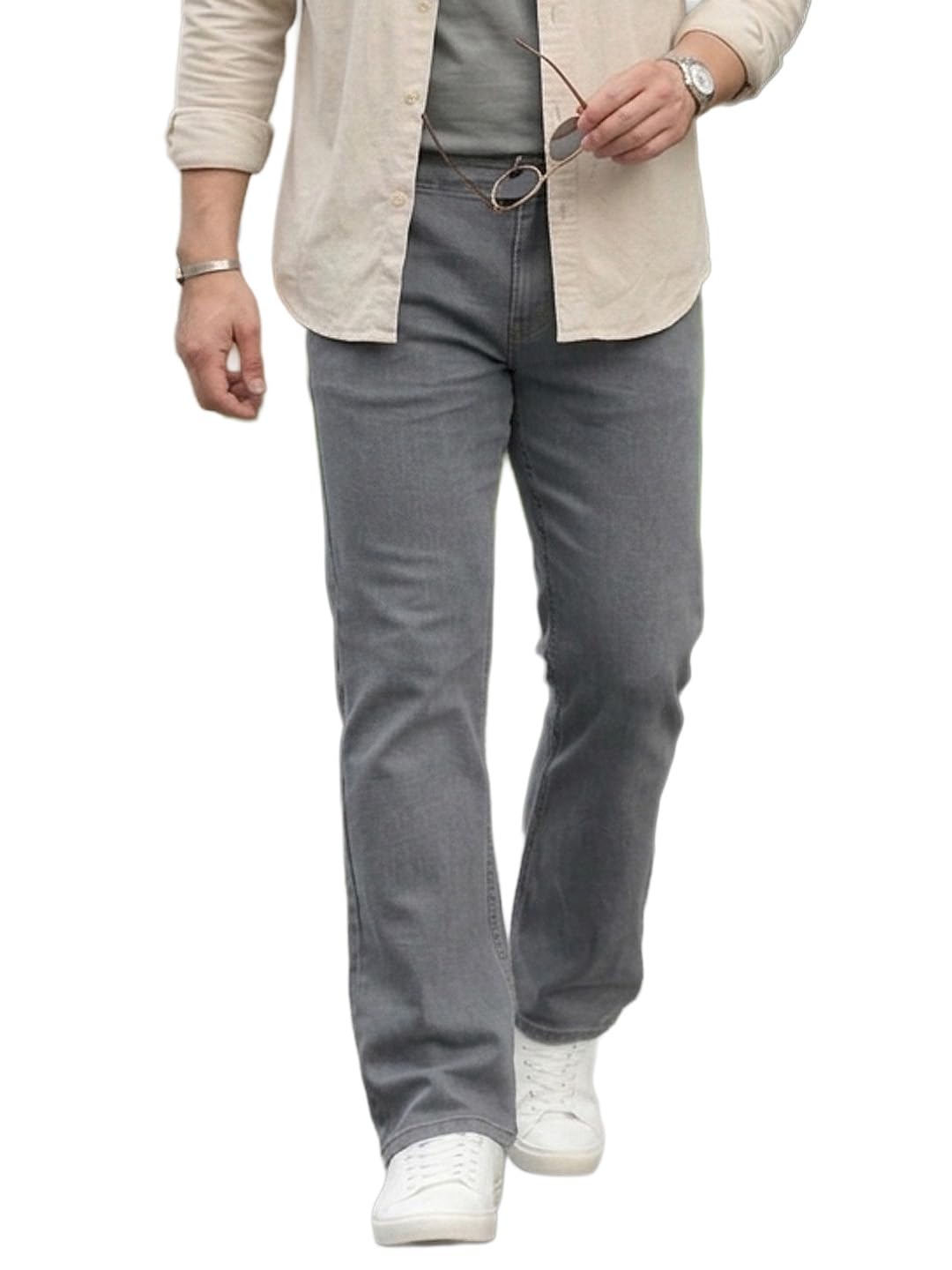 urbano plus Men's Regular Fit Mid Rise Washed Denim Bootcut Jeans Stretchable-picture-17