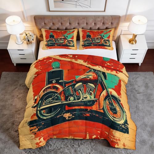Fini la corvée de couette avec cet édredon lavable imprimé moto rétro - 4