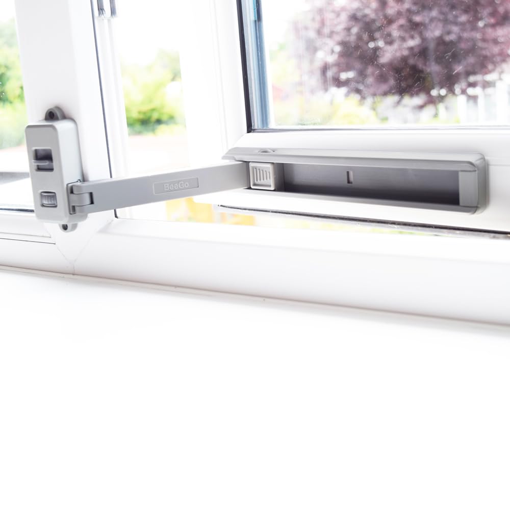 BeeGo® Window Restrictor for UPVC Windows – Child Proofing & Cat Window Guard | Self-Adhesive No-Drill Window Lock | No Tools Required (White) — view 9