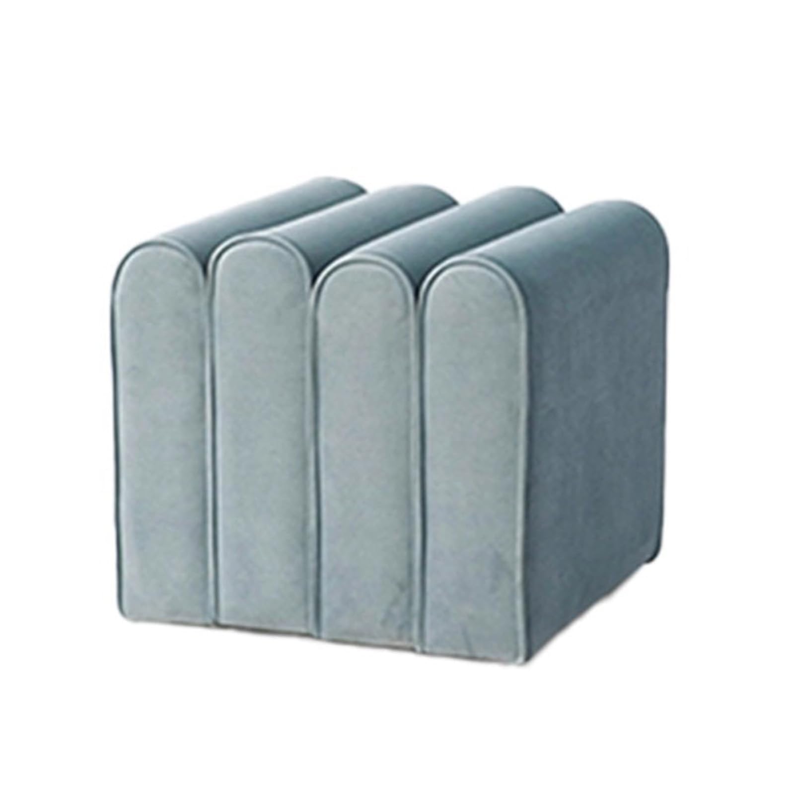 KLGFBDC Stylish Light Blue Velvet Ottoman Bench - Padded Shoe Stool & Sofa Seat for Living Room Entryway & Lounge - Versatile Storage Solution (45x44x40cm)